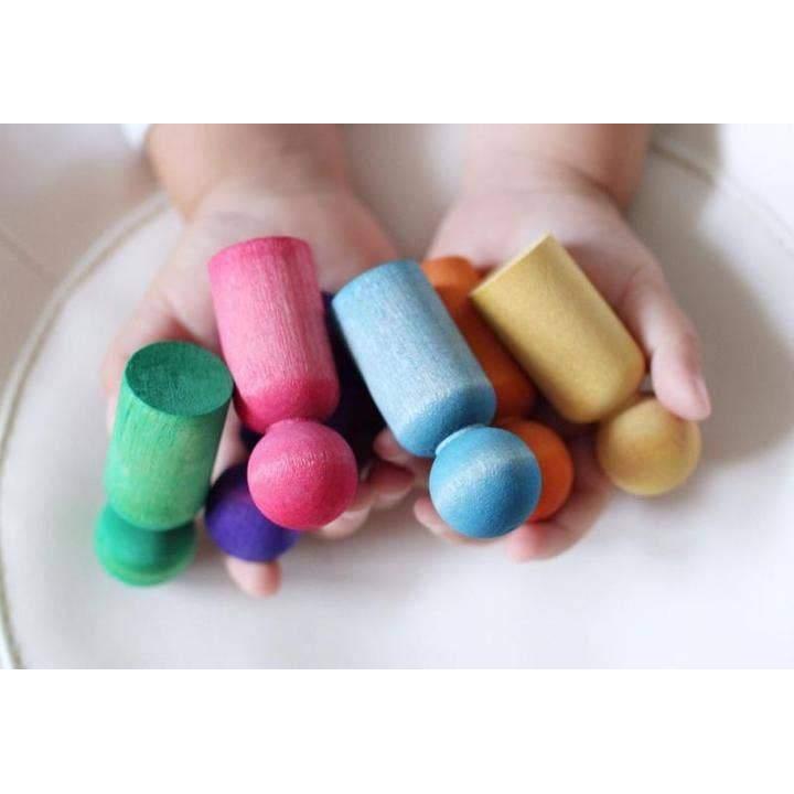 Montessori Rainbow Peg Dolls-Montessori-Legacy Learning Academy-bluebird baby & kids