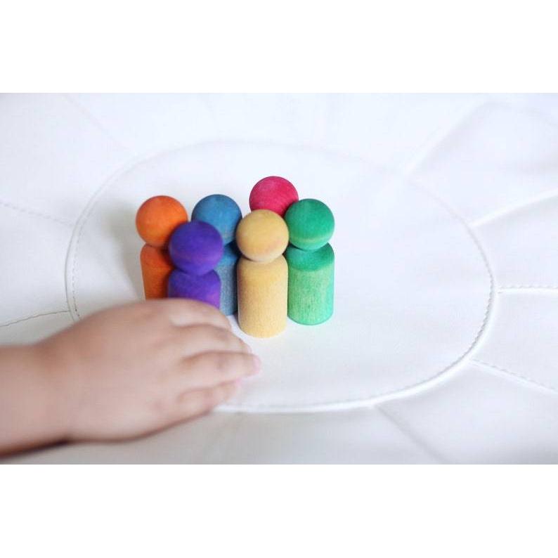 Montessori Rainbow Peg Dolls-Montessori-Legacy Learning Academy-bluebird baby & kids
