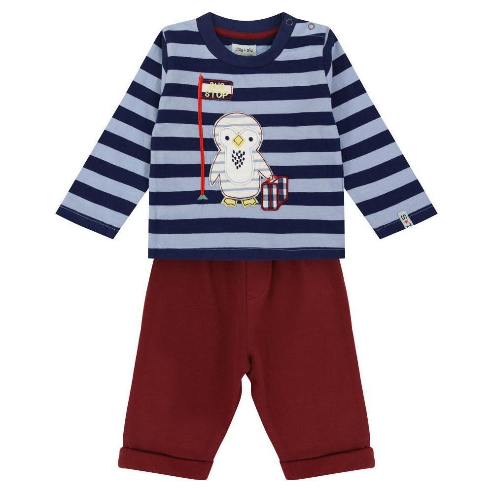Pengiun Applique Baby Top-Baby & Toddler Tops-Lilly + Sid-0-3 M-bluebird baby & kids