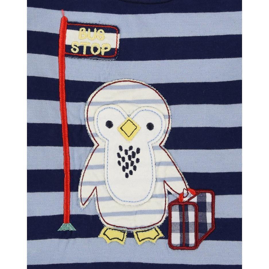 Pengiun Applique Baby Top-Baby & Toddler Tops-Lilly + Sid-0-3 M-bluebird baby & kids
