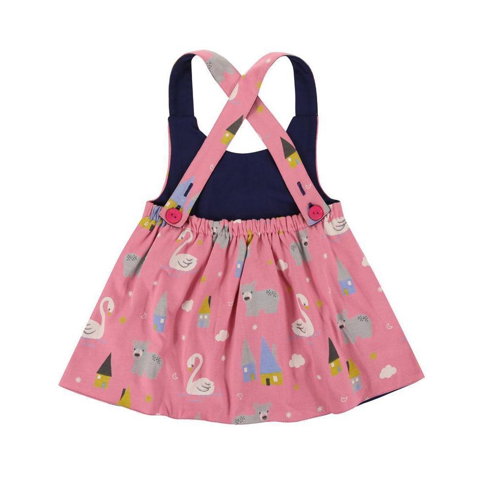 Pink and Swan Reversible Dress-Dresses-Lilly + Sid-18-24 M-bluebird baby & kids