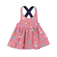 Pink and Swan Reversible Dress-Dresses-Lilly + Sid-18-24 M-bluebird baby & kids