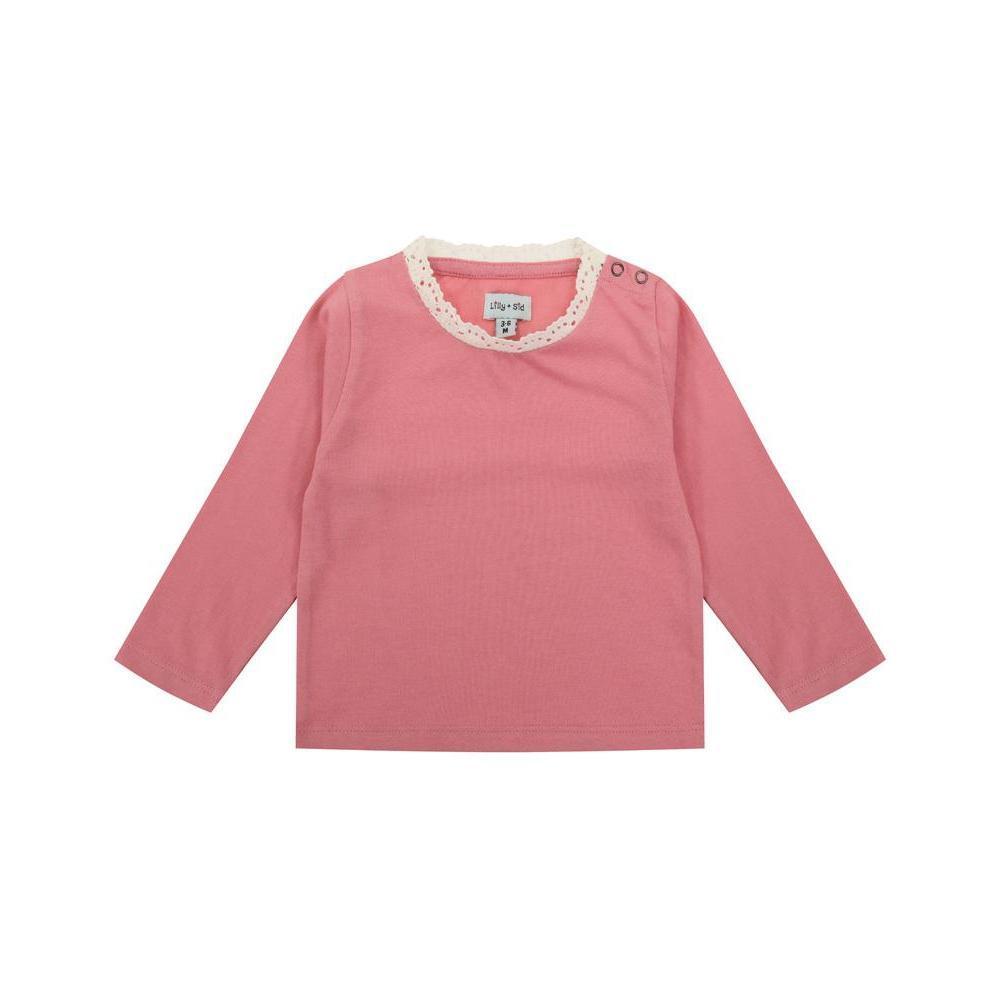Ruffled Collar Long Sleeve Tee (0-3 M)-Tops & Tees-Lilly + Sid-0-3 M-bluebird baby & kids
