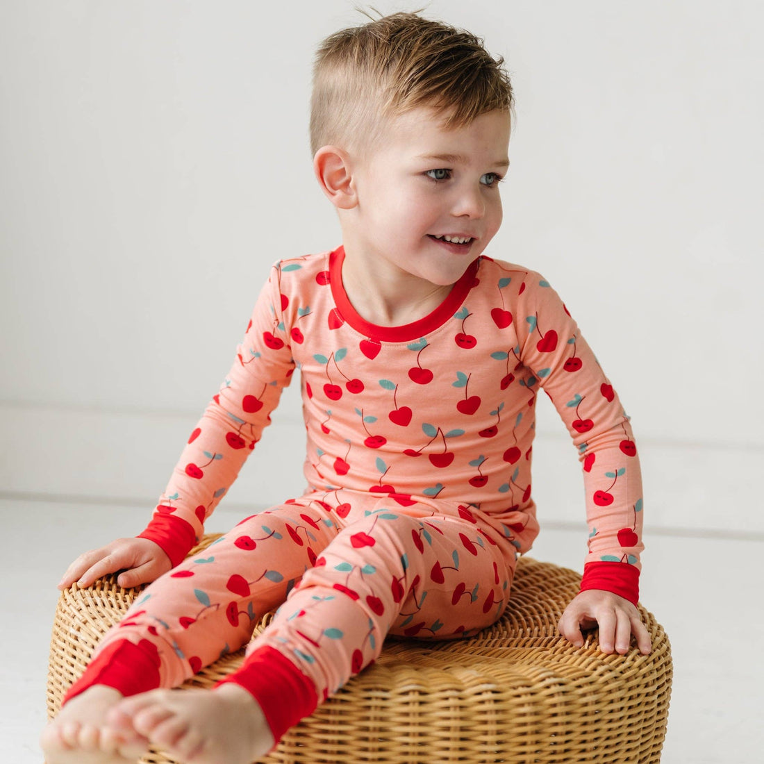 Cherry on Top Two-Piece Bamboo Viscose Pajama Set-Pajamas (2pc)-Little Sleepies-2T-bluebird baby & kids