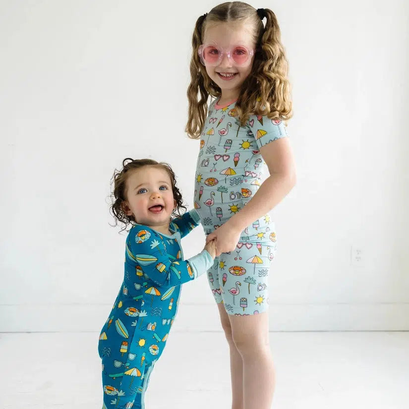 Surf's Up Bamboo Viscose Zippy-Pajamas-Little Sleepies-Newborn-bluebird baby & kids