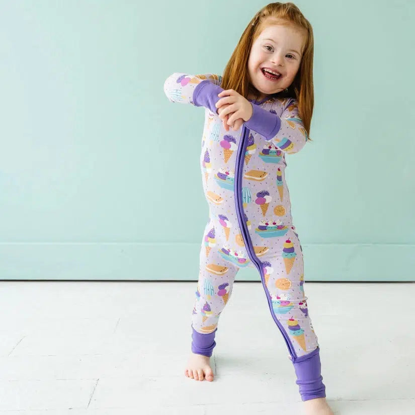 Wildberry Ice Cream Social Bamboo Viscose Zippy-Pajamas-Little Sleepies-Newborn-bluebird baby & kids