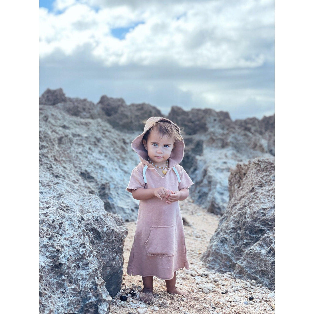 Kids' French Terry Hoodie Dress-Baby & Toddler Dresses-Loved Baby-Adobe-12-18m-bluebird baby & kids