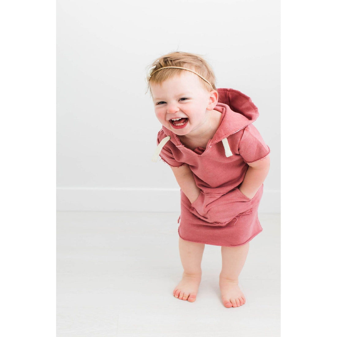 Kids' French Terry Hoodie Dress-Baby & Toddler Dresses-Loved Baby-Adobe-12-18m-bluebird baby & kids