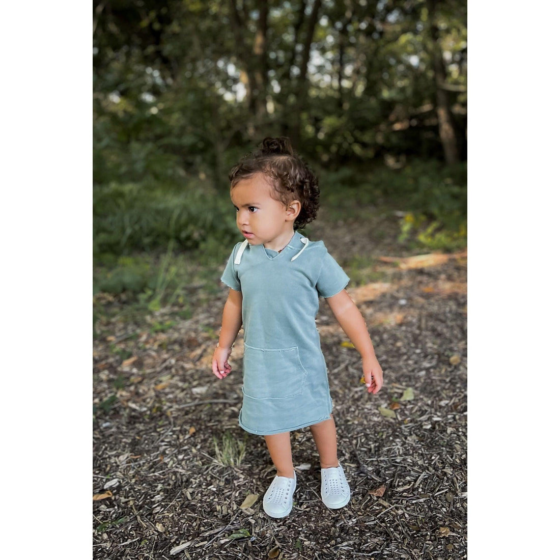 Kids' French Terry Hoodie Dress-Baby & Toddler Dresses-Loved Baby-Adobe-12-18m-bluebird baby & kids