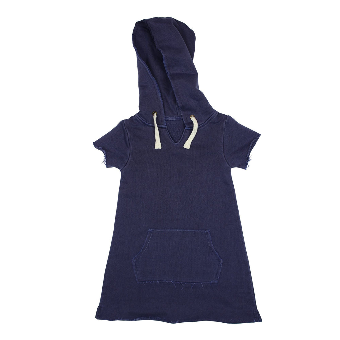 Kids' French Terry Hoodie Dress-Baby & Toddler Dresses-Loved Baby-Indigo-18-24m-bluebird baby & kids