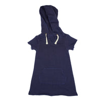 Kids' French Terry Hoodie Dress-Baby & Toddler Dresses-Loved Baby-Indigo-18-24m-bluebird baby & kids
