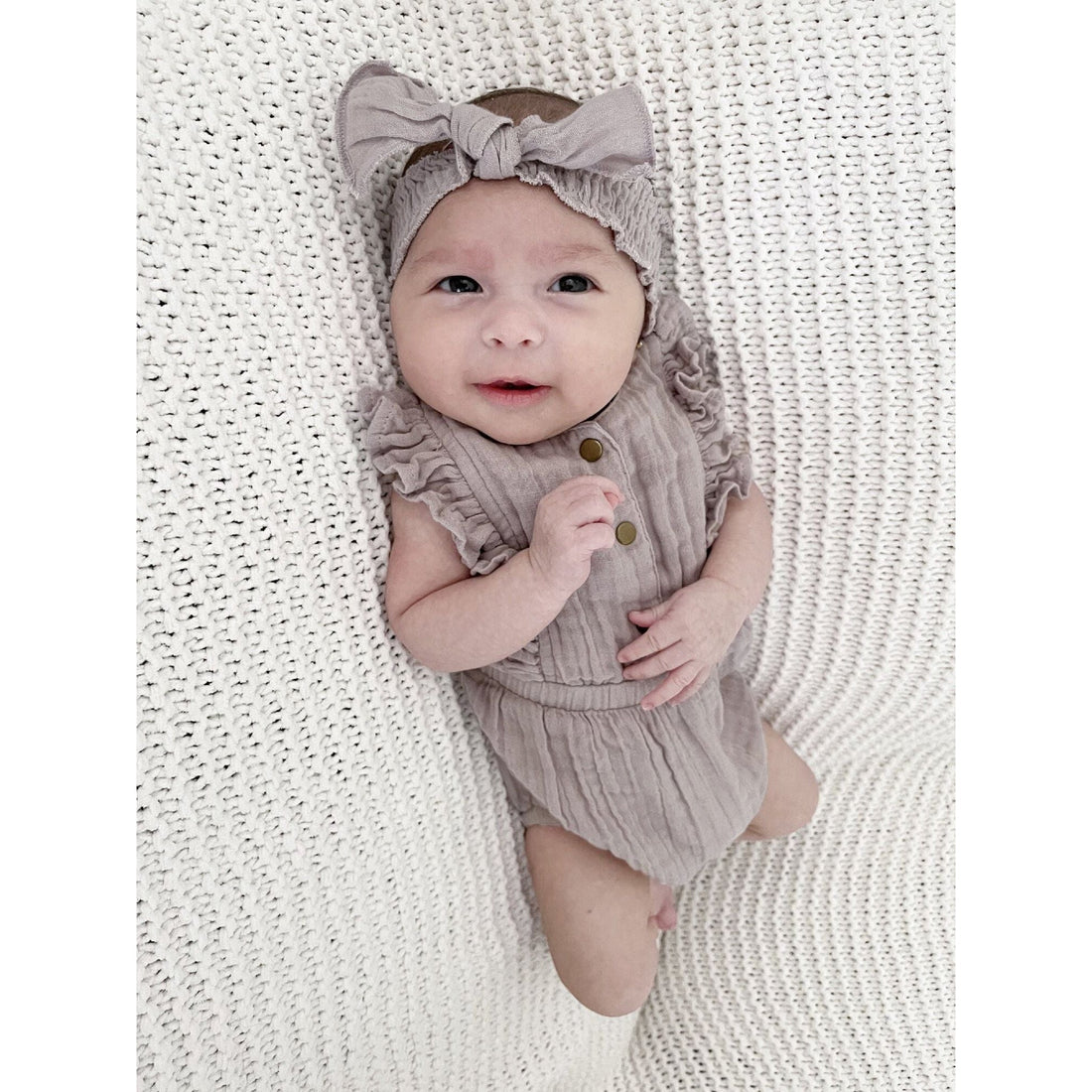 Muslin Ruffle Bodysuit-Bodysuits-Loved Baby-3-6 M-Cloud Grey-bluebird baby & kids