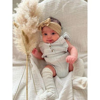 Muslin Ruffle Bodysuit-Bodysuits-Loved Baby-3-6 M-Cloud Grey-bluebird baby & kids