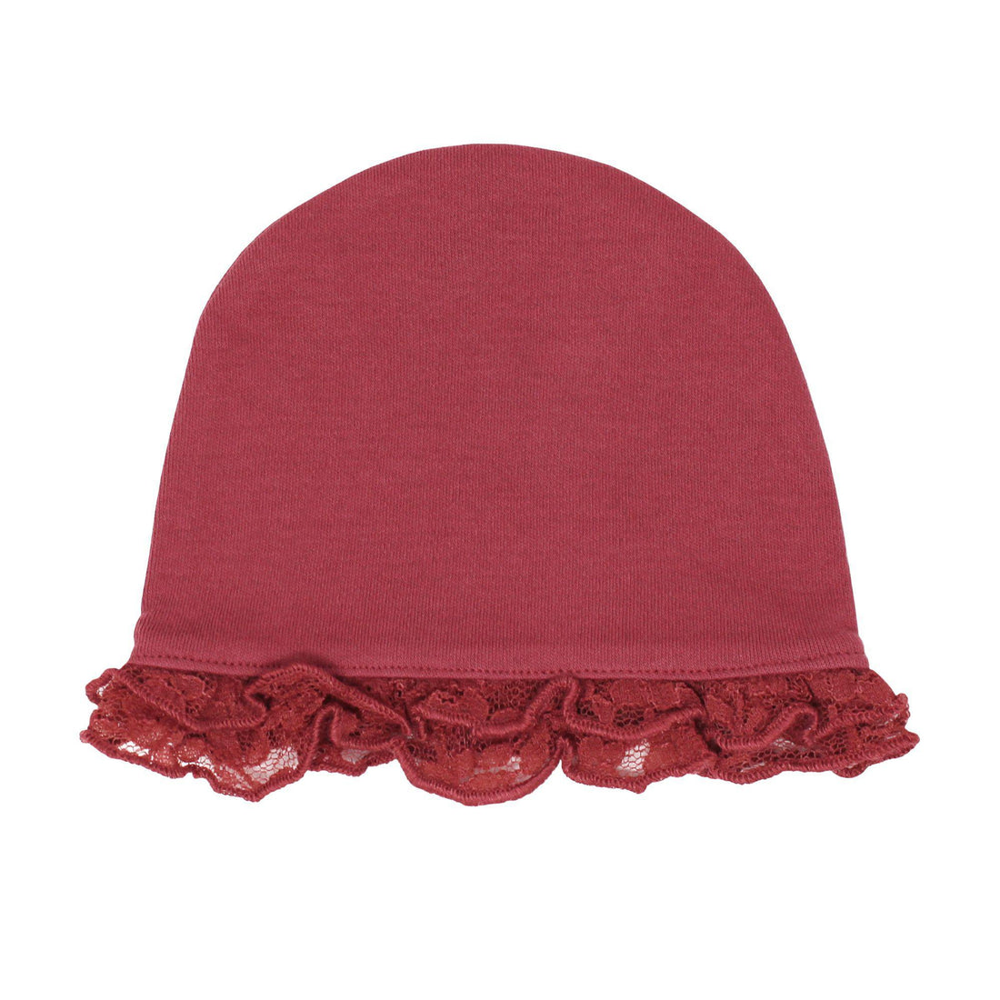 Organic Appleberry Red Lace Ruffle Cap-Hats-Loved Baby-0-3 M-Appleberry Red-bluebird baby & kids