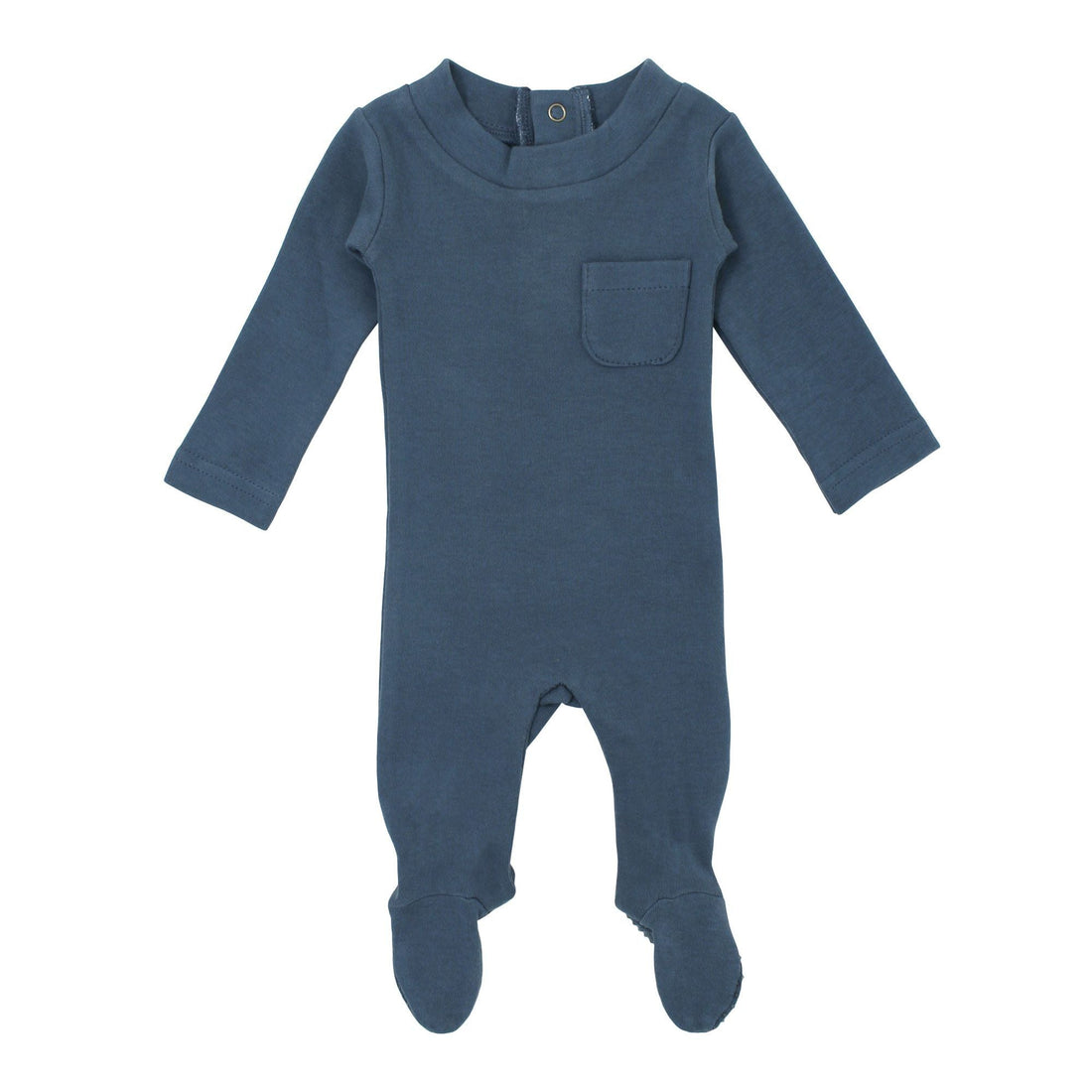 Organic Mock-Neck Footie-Footies-Loved Baby-0-3 m-Abyss-bluebird baby & kids