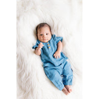 Organic Muslin Harem Pants-Bottoms-Loved Baby-3-6 M-Pacific Blue-bluebird baby & kids