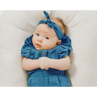 Organic Muslin Tie Headband-Headbands-Loved Baby-0-6 M-Pacific-bluebird baby & kids