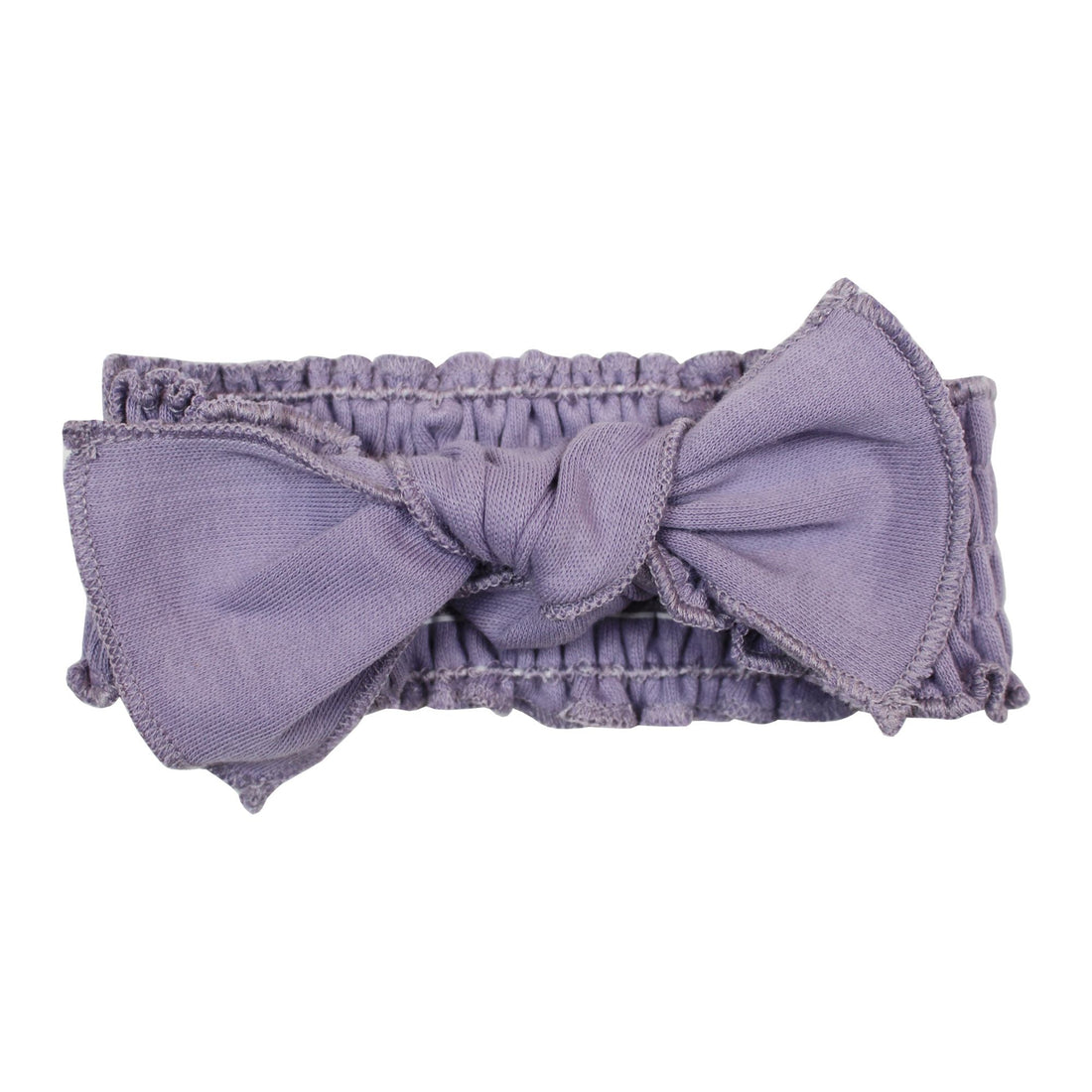 Organic Smocked Tie Headband-Headbands-Loved Baby-0-12 M-Amethyst-bluebird baby & kids