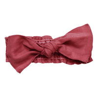Organic Smocked Tie Headband-Headbands-Loved Baby-0-12 M-Appleberry Red-bluebird baby & kids