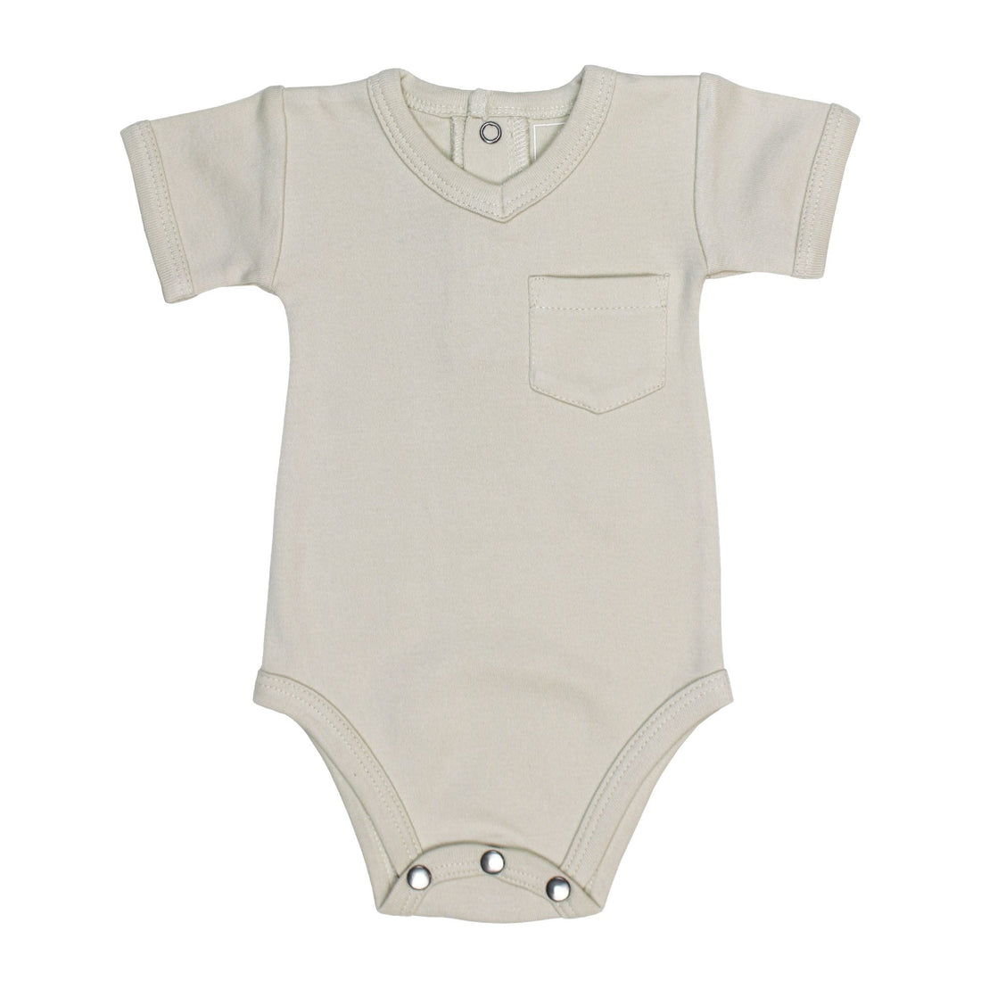 Organic V-Neck Bodysuit-Bodysuits-Loved Baby-0-3 M-Stone-bluebird baby & kids