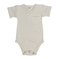 Organic V-Neck Bodysuit-Bodysuits-Loved Baby-0-3 M-Stone-bluebird baby & kids