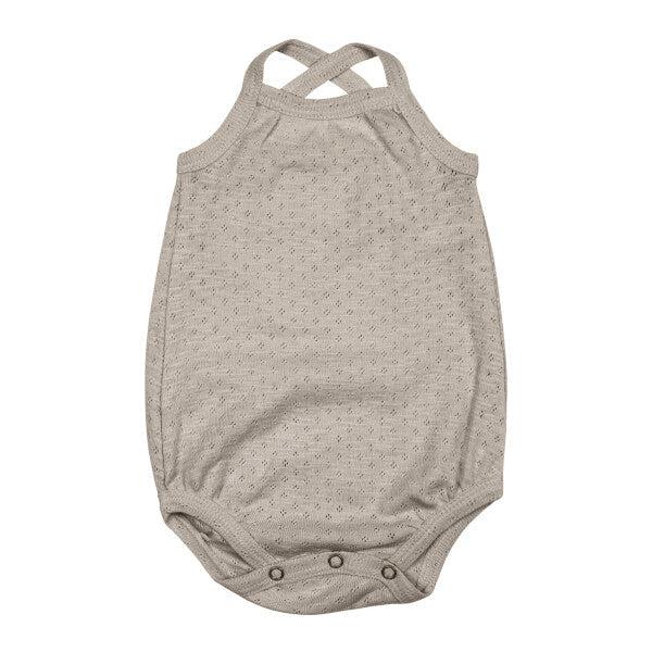 Pointelle Crossback Bodysuit-Bodysuits-Loved Baby-0-3 M-Sand Castle-bluebird baby & kids