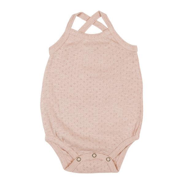 Pointelle Crossback Bodysuit-Bodysuits-Loved Baby-3-6 M-Mermaid Pink-bluebird baby & kids