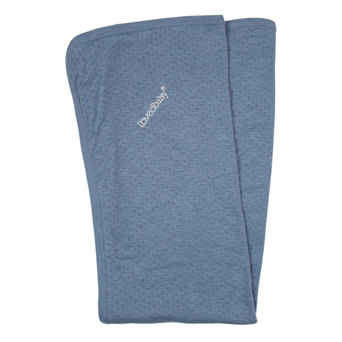 Pool Blue Pointelle Blanket-Blankets & Loveys-Loved Baby-bluebird baby & kids