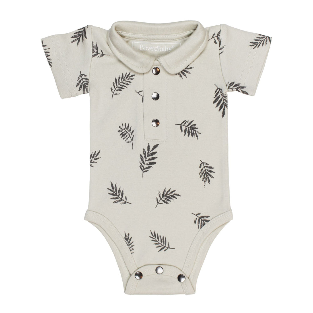 Printed Polo Bodysuit-Bodysuits-Loved Baby-0-3 M-Stone Fern-bluebird baby & kids