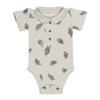 Printed Polo Bodysuit-Bodysuits-Loved Baby-0-3 M-Stone Fern-bluebird baby & kids