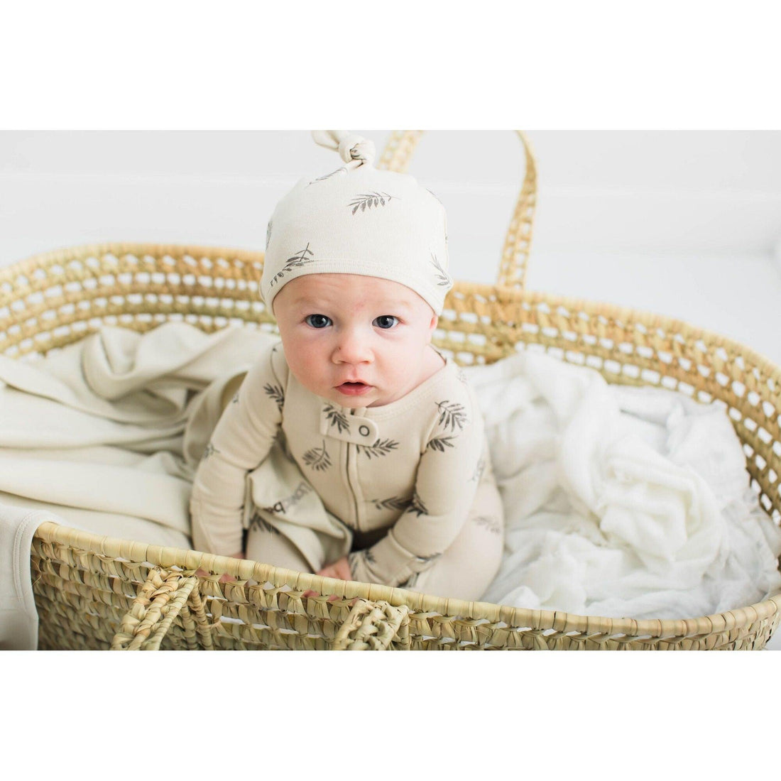 Printed Top-Knot Hat-Hats-Loved Baby-Preemie-NB-Stone Flower-bluebird baby & kids