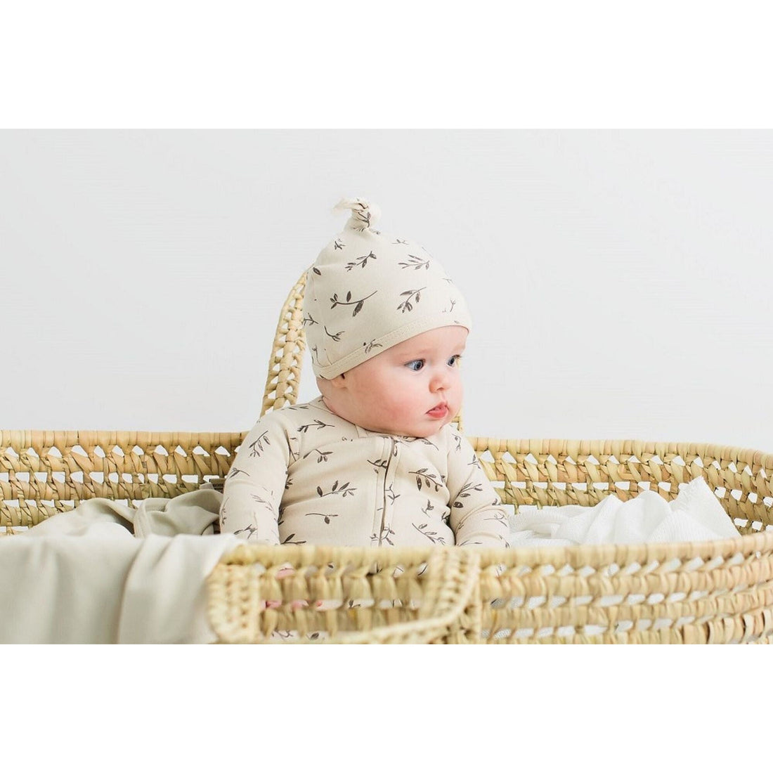 Printed Top-Knot Hat-Hats-Loved Baby-Preemie-NB-Stone Flower-bluebird baby & kids