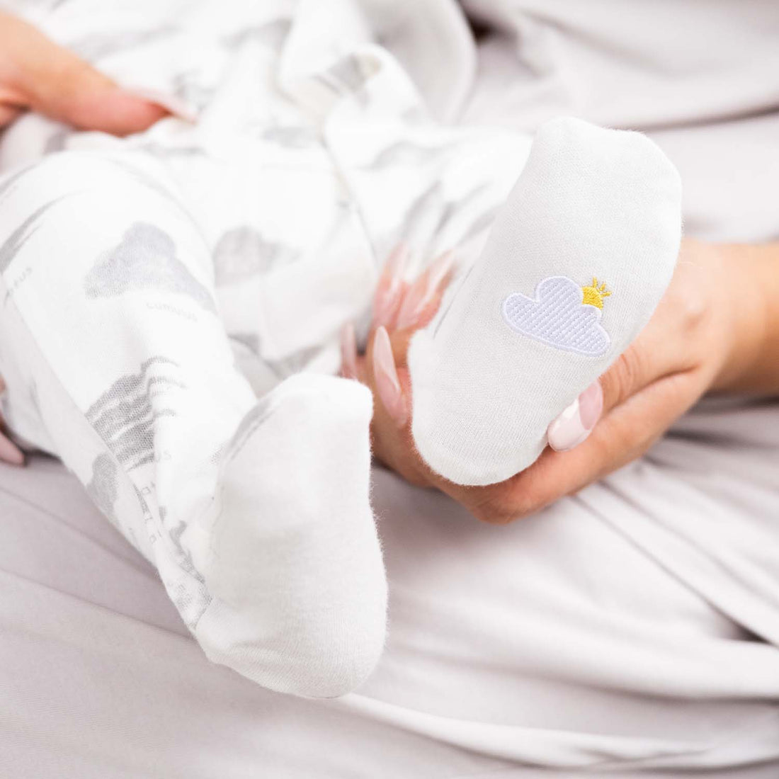 Cloud Mine Organic Cotton Magnetic Footed Pajama-Pajamas-Magnetic Me-Newborn-bluebird baby & kids