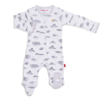 Cloud Mine Organic Cotton Magnetic Footed Pajama-Pajamas-Magnetic Me-Newborn-bluebird baby & kids