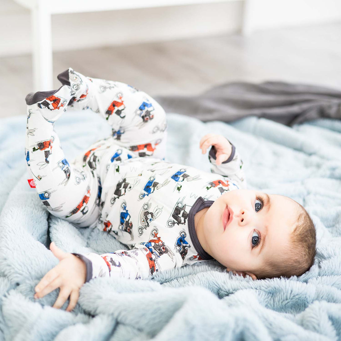 Hares on Hogs Magnetic Modal Footed Pajama-Pajamas-Magnetic Me-Newborn-bluebird baby & kids