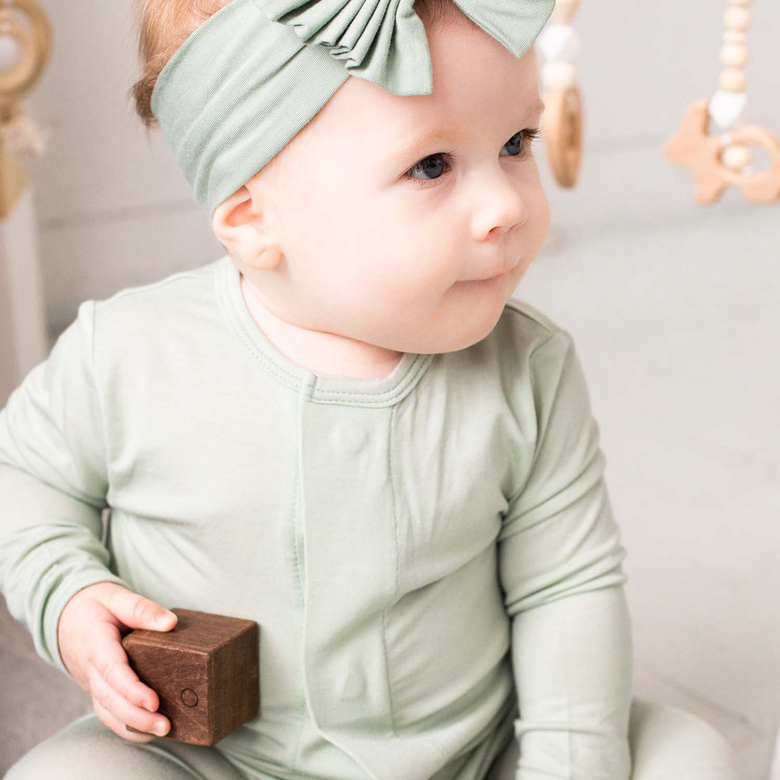 Sea Foam Magnetic Modal Footed Pajama-Pajamas-Magnetic Me-Newborn-bluebird baby & kids