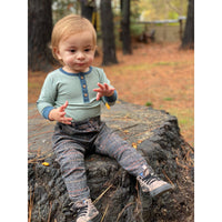 Sage Stripe Henley Onesie-Bodysuits-Me & Henry-0-3 M-bluebird baby & kids