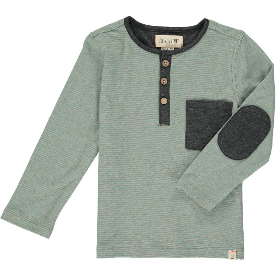 Sage Stripe Henley Tee-Tops & Tees-Me & Henry-2-3 Y-bluebird baby & kids