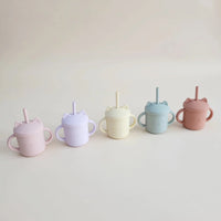 Meow Double Handle Straw Cat Cups