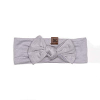 Knotted Bow-Hair Accessories-Papillon Bebe-Dove Gray-3-9 M-bluebird baby & kids