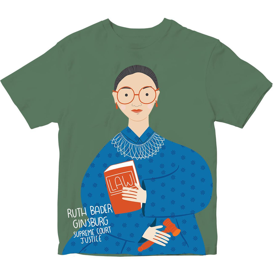 Ruth Bader Ginsburg Short Sleeve Trailblazer Tee-Tops & Tees-Piccolina Kids-2-bluebird baby & kids