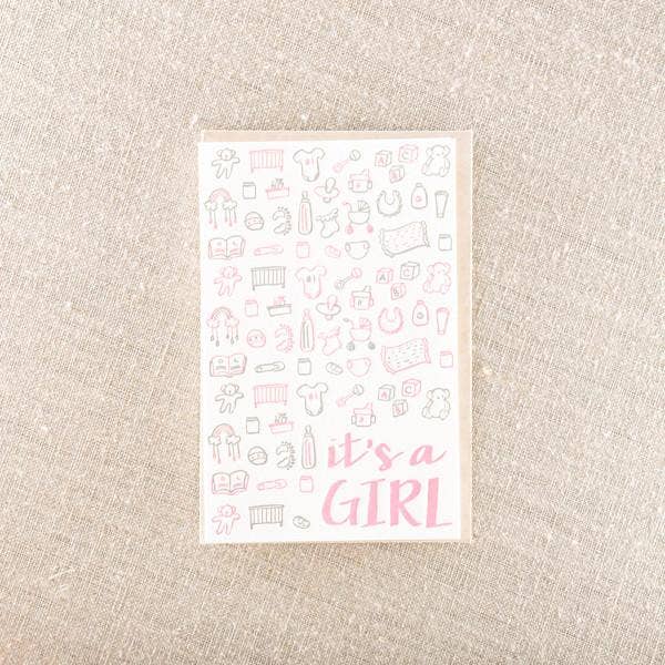It's A Girl Greeting Card-Pike Street Press-bluebird baby & kids
