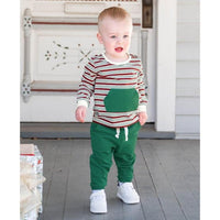 Peppermint Stripe Jogger Set-Clothing Set-RuggedButts-6-12 M-bluebird baby & kids