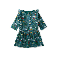 Ruffle Shoulder Woven Dress-Dresses-Tea Collection-2-bluebird baby & kids