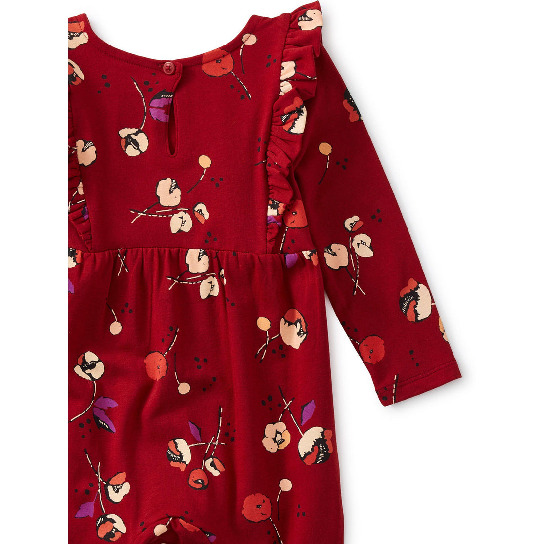 Ruffle Sleeve Baby Romper-Rompers-Tea Collection-0-3 M-bluebird baby & kids