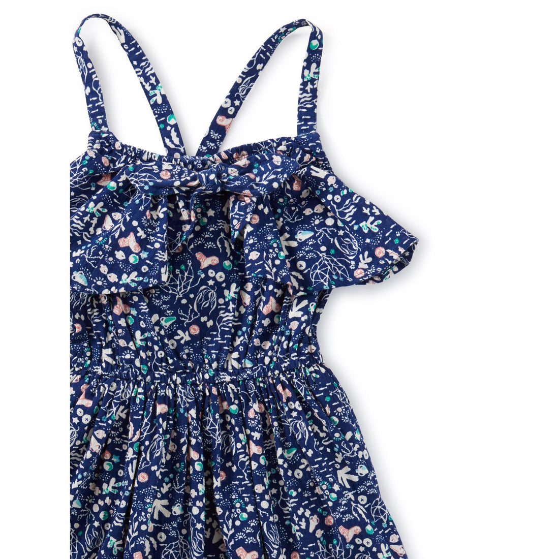 Sunken Treasure Navy Flutter Bow Dress-Dresses-Tea Collection-2-bluebird baby & kids