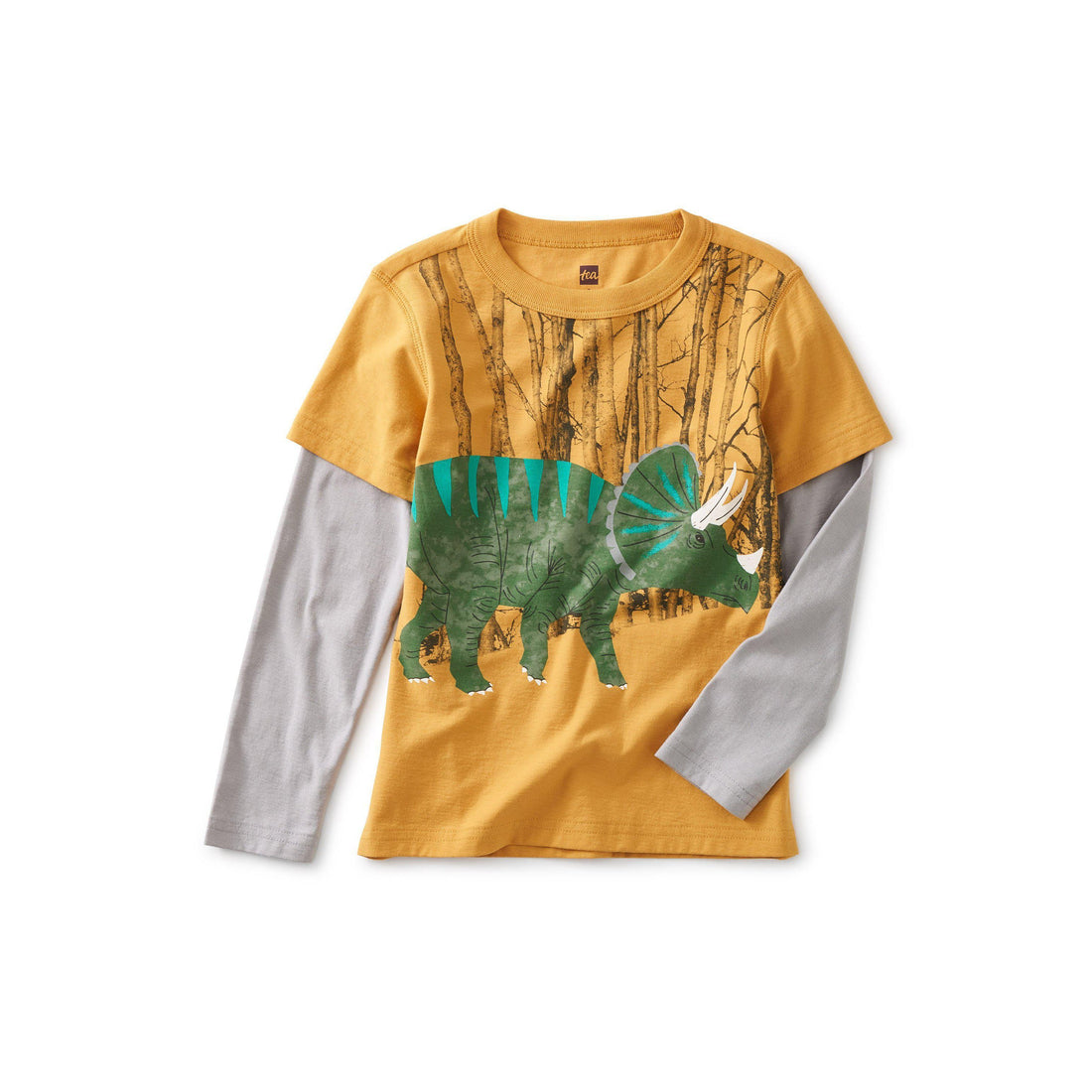 Triceratop Layered Graphic Tee-Tops & Tees-Tea Collection-2-bluebird baby & kids