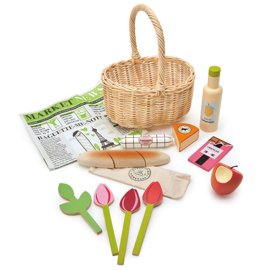 Wicker Shopping Basket-Wooden Toys-Tender Leaf Toys-bluebird baby & kids