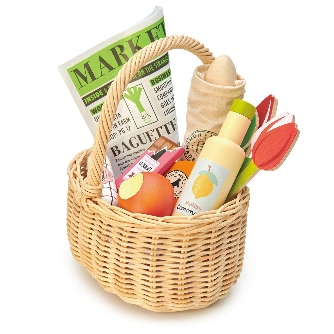 Wicker Shopping Basket-Wooden Toys-Tender Leaf Toys-bluebird baby & kids