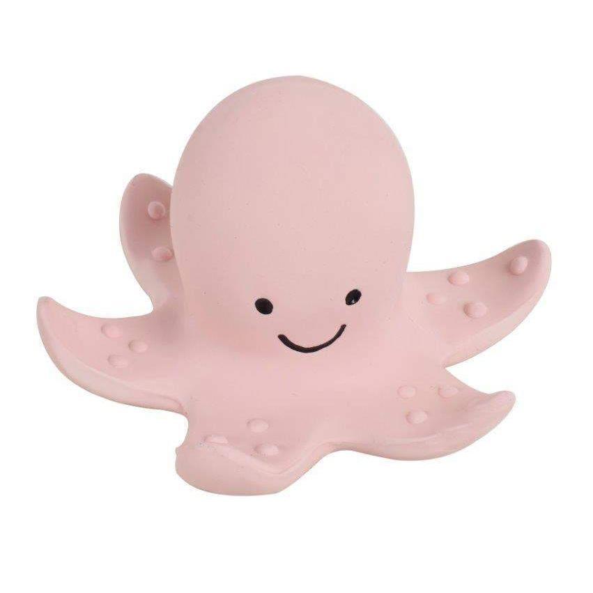 Octopus - Natural Organic Rubber Teether, Rattle & Bath Toy-Teethers-Tikiri Toys LLC-Pink-bluebird baby & kids